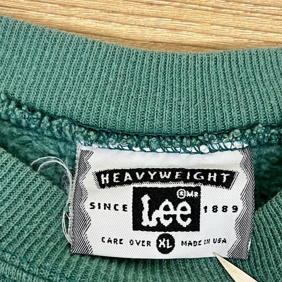 Vintage 90s Lee Christmas North Pole Daily Sweatshirt Crewneck  Green - Size XL - Picture 3 of 7